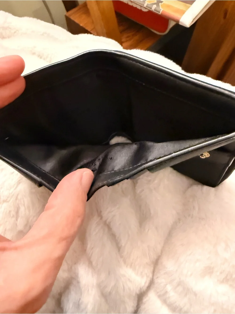 kate spade Black Glitter Zip Around Card Wallet